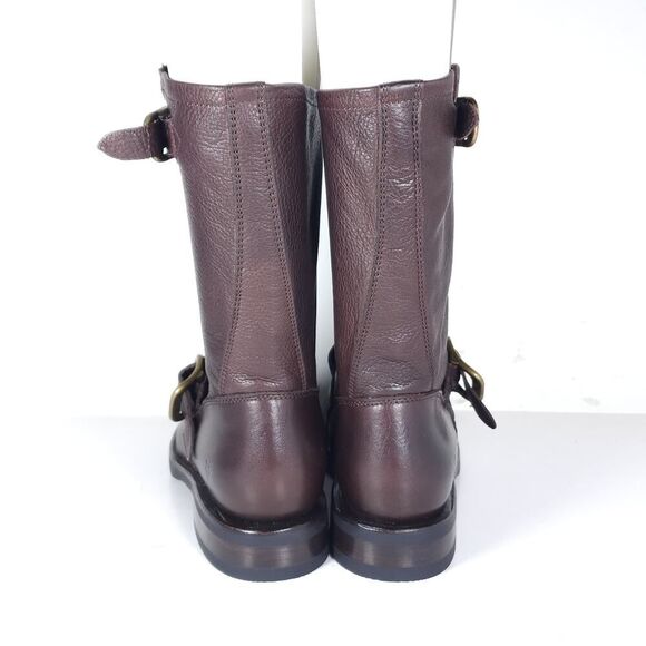 Frye Women's Veronica Short US 6B Brown Leather Pull On Moto Biker Boots - Picture 9 of 13